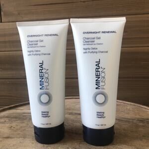 (2) Mineral Fusion Overnight Renewal Charcoal Gel Moisturize Cleanser 7 oz
